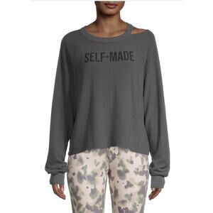 NEW Wildfox Self-Made Dark Gray Cutout Pullover - Medium